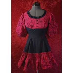 Vintage Red and black Paisley dress